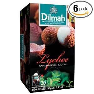 Dilmah Fun Teas, Lychee, 3.20 Ounce Boxes (Pack of 6)  