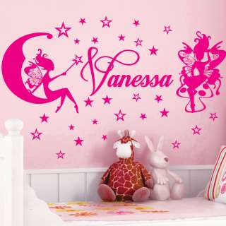 FAIRIES & STARS ** Name Personal Vinyl Wall Decals Stickers Art 