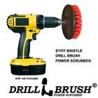 Drill Brush Power Scrubber Stiff Bristle Red Flat Drill Brush