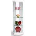 Chintaly White Accent Glass Curio Cabinet in White Gloss