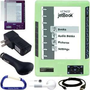 : Green ECTACO jetBook eBook Silicone Skin Case Cover (Green), Screen 