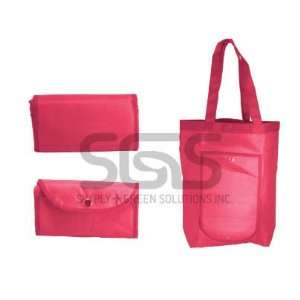  Foldable Pouch Reusable Grocery Bag 10 Pack   Red