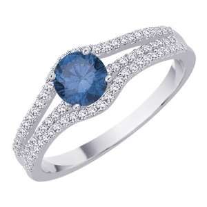   Blue Center Diamond (Color Blue GH, SI2 I1 Clarity) Katarina Jewelry