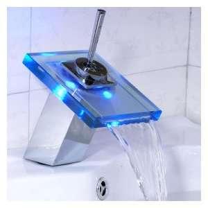  Color Changing LED Bathroom Sink Faucet (Waterfall): Home 