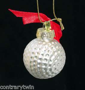 Christmas ornament Blown Glass Golf Ball sport  