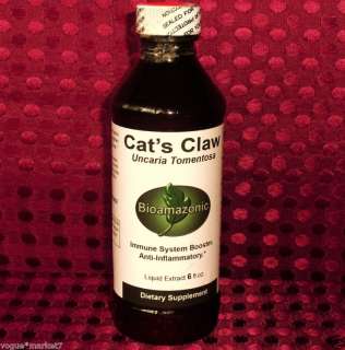 CATS CLAW Bark Herb LIQUID EXTRACT natural immune 6oz  
