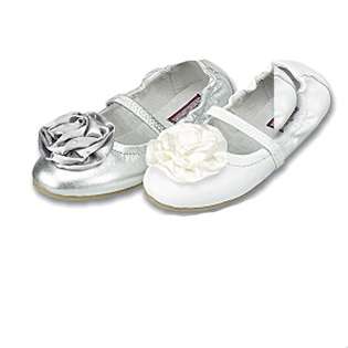   Link Little Girls Cute White Flower Slipper Dress Shoes 2 