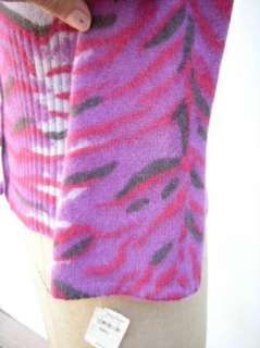 URCHIN  Wool Blend Faux Fur Collar Novelty Cardigan Pinks 