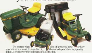 Vintage Ad~1984 JOHN DEERE 3 Garden Tractors & Mowers  