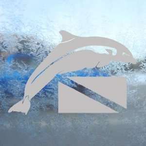  Dolphin Over Dive Flag Scuba Diver Gray Decal Car Gray 
