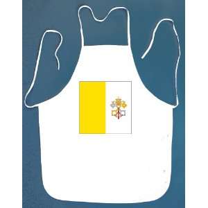  Vatican City Flag BBQ Barbeque Apron with 2 Pockets: Patio 