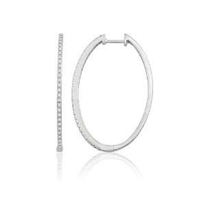   Pave Hoop Diamond Earrings (1/5 cttw, G H color, I2 Clarity) Jewelry