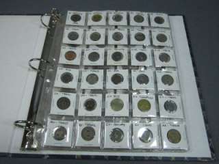 LOT OF 109 PUBLIC TRANSPORTATION TOKENS IN COIN GUARDS IN A THREE RING 