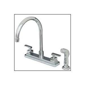   Twin Lever Handles Kitchen Faucet 8 inch Center Polished Chrome: Home