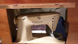 Singer Slant O Matic 503 A Special w/ Cabinet and Attachments Used 