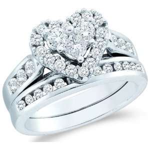   Style Center Setting with Side Stones Channel Set Heart Love Halo