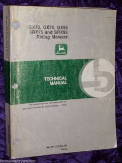 John Deere GX70/75/95, SRX75/95 Mowers Service Manual  