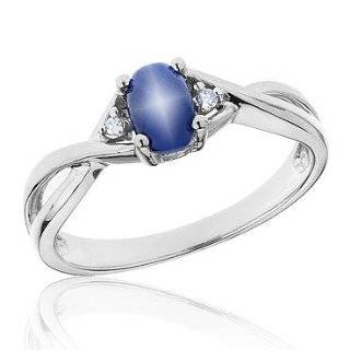  .03 ct 8X6 Blue Star Sapphire Mens Ring: Jewelry