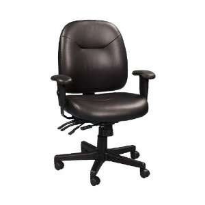    Black Leather Managerial Chair Black Leather: Office Products