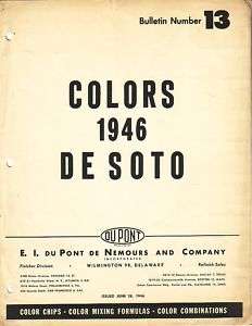 1946 DE SOTO DESOTO PAINT CHIPS (DUPONT)  