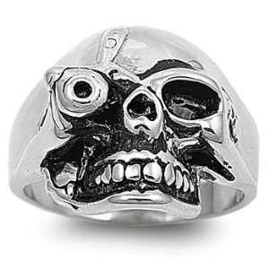  Stainless Steel Cyborg Skull Ring (Size 9   15)   Size 13 
