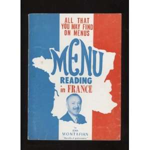 Menu reading in France Jean Montafian