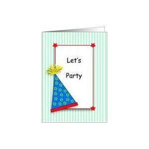 Birthday Party Hat Kids Invitation Card  Toys & Games  