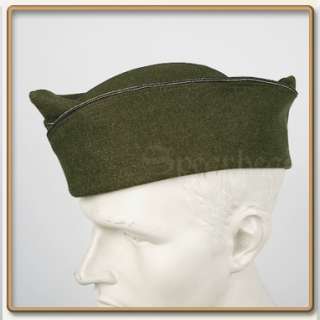 WW2 US Army Officers PX Olive Drab Wool Garrison Cap  