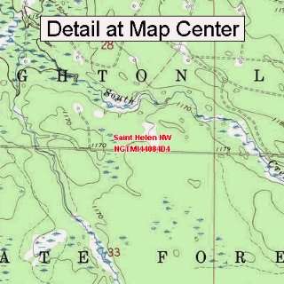  USGS Topographic Quadrangle Map   Saint Helen NW, Michigan 