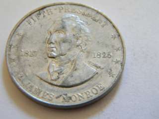 Vintage 1970s Shell Mr. President James Monroe Coin in Good 