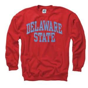 Delaware State Hornets Red Arch Crewneck Sweatshirt  