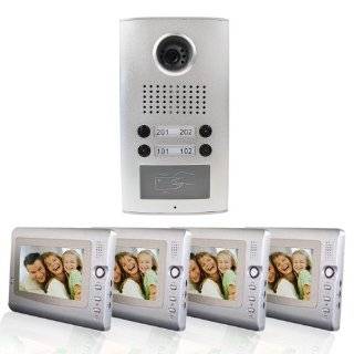   Intercom with Four 7 Color Monitor and RFID Card Access Door Station