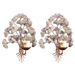  Lotus Leaves, Wall Sconces, Set/2 New Introductions Metal 