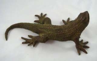 Antique Metal Lizard Reptile Figurine Sculpture  