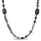  New Multi colored Onyx Bead 46 inch Necklace