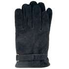 Isotoner A75015BLKMD Mens Genuine Leather Suede Gloves Medium Black