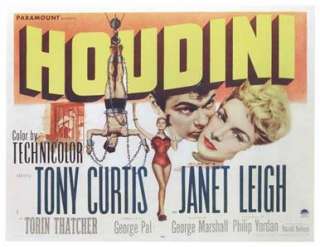 Houdini 27 x 40 Movie Poster Tony Curtis,Janet Leigh, B  