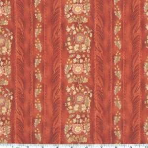  45 Wide Buffalo Bill Flower Fringe Stripe Red Fabric By 