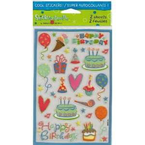  Happy Birthday Glitter Scrapbook Stickers (NES459K 