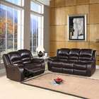Abbyson Living Reclining Leather Sofa and Loveseat