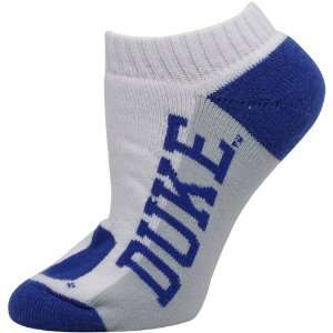   Blue Devils Ladies White Color Block Ankle Socks