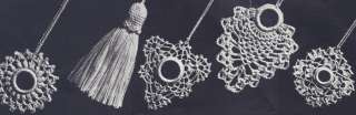 Vintage Crochet Pattern Shade Light Pulls Snowflakes 5  