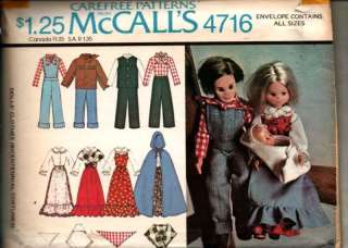 Sewing Pattern 9 & 11.5 Barbie Doll McCalls 4716 Uncut  