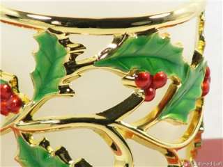   ap6 0 lenox holiday gold holly votive candle holder new in box