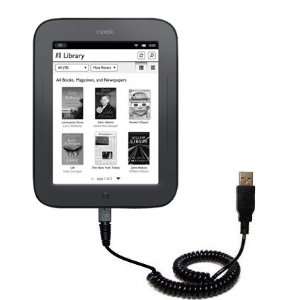 Coiled USB Cable for the Barnes and Noble Nook Touch Reader with Power 