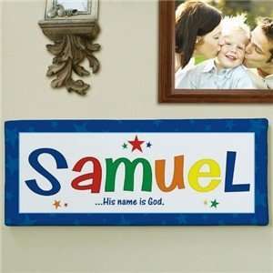 Personalized Childs Name Meaning Canvas Nursery Wall Decor  