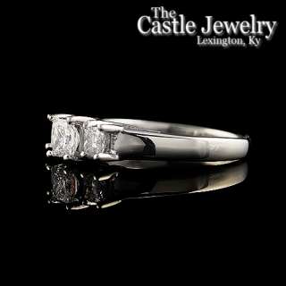   00 Ct Debeers 3 Diamond Anniversary Engagement Ring 14K WG  