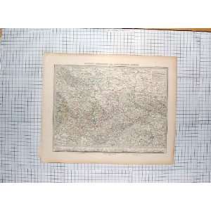 ANTIQUE MAP 1880 PRAG LEIPZIG MEISSEN DRESDEN GERMANY  