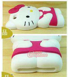 Pink White 3D Cute Lovely Soft Silicone Hello Kitty Case Cover Fr 