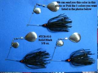 Spinner bait 3/8 BLACK Bass Pike musky jig trout c  